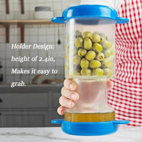 42 Oz Glass Pickle Jar with Integrated Strainer, Airtight Silicone Lids
