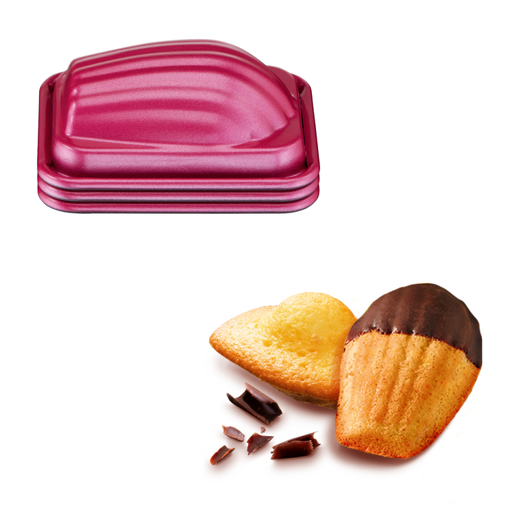 Tefal Creabake 3-Piece Madeleine Molds: Non-Stick Metal Bakeware for Delicious Treats