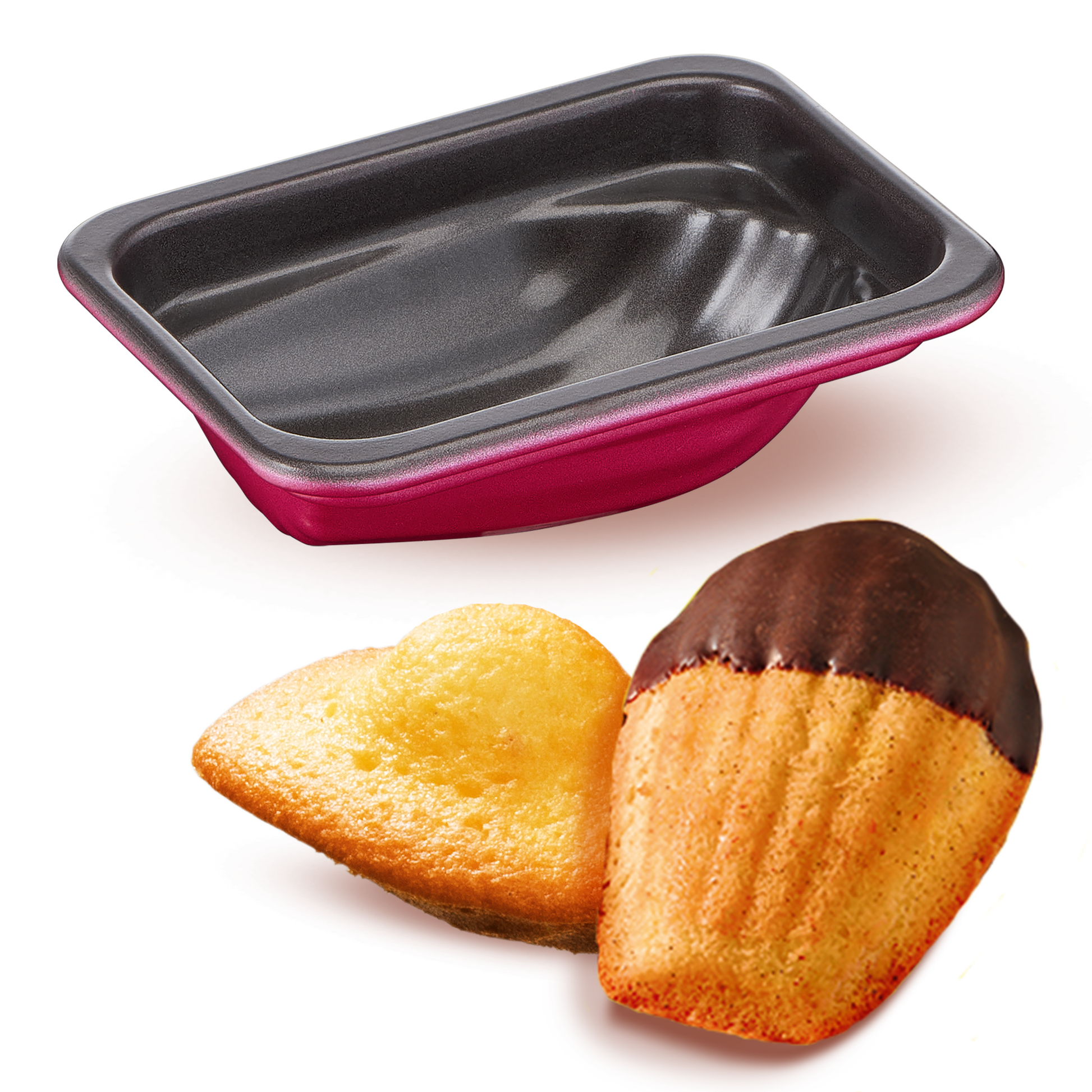 Tefal Creabake 3-Piece Madeleine Molds: Non-Stick Metal Bakeware for Delicious Treats