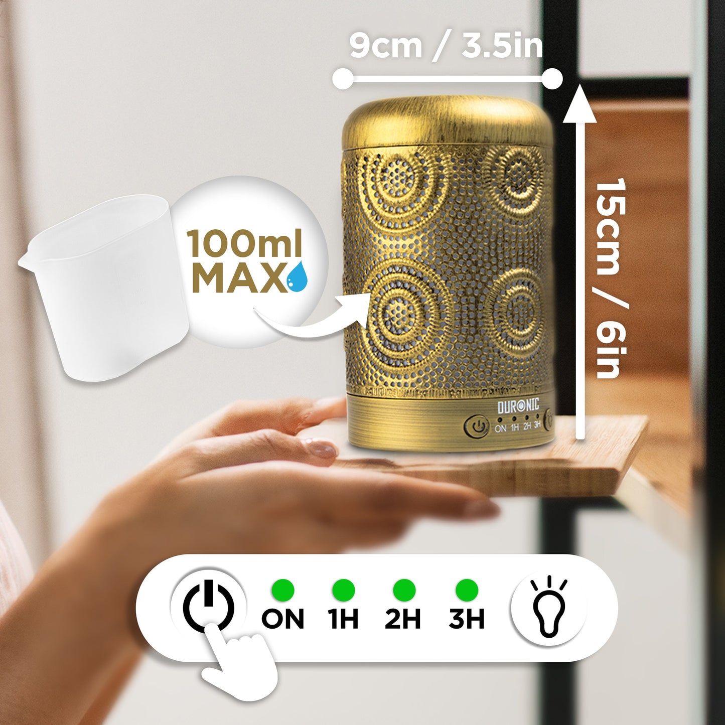Duronic AD41 100ml Aromatherapy Diffuser with 7 LED Lights