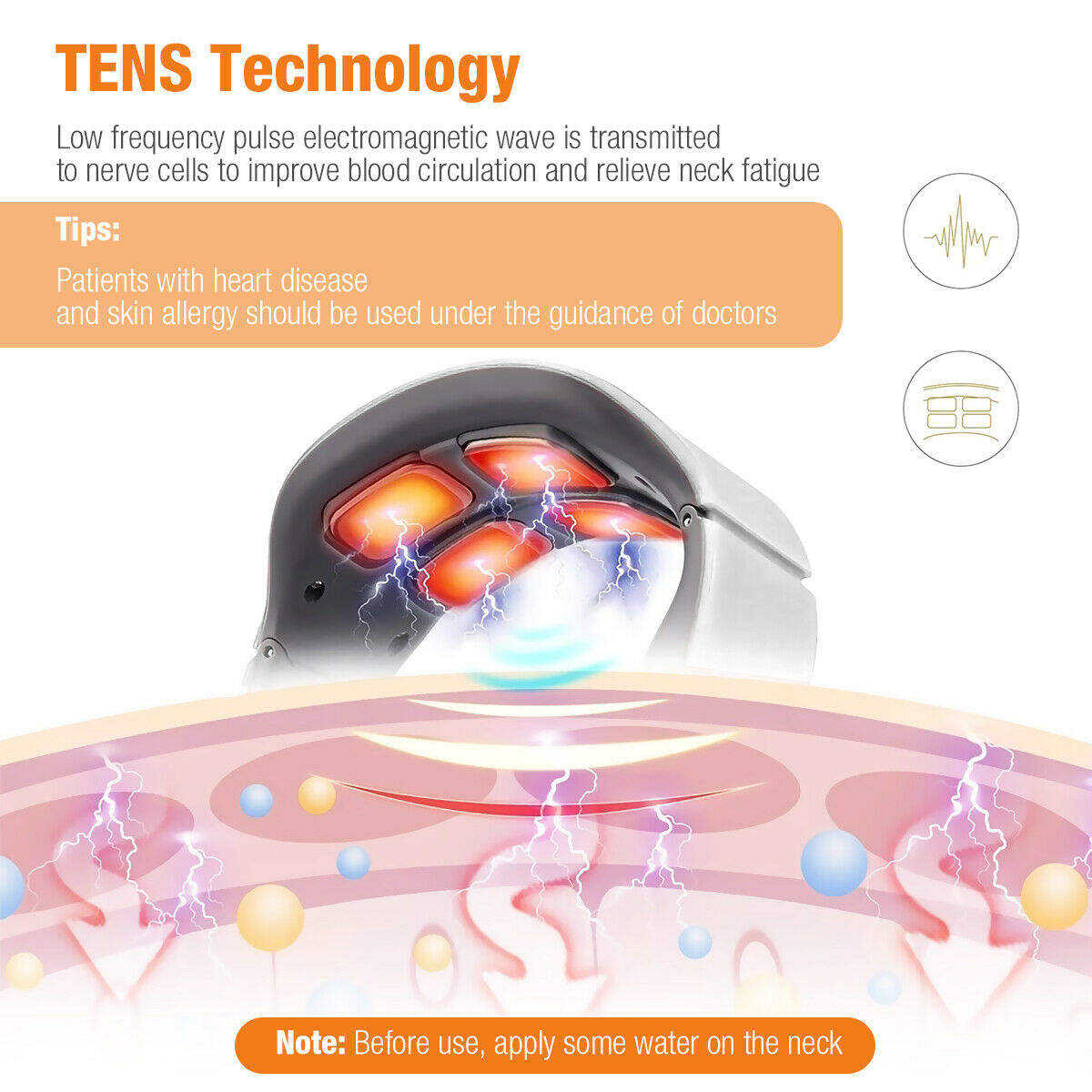 Four-Head Neck Massager with Heat Vibration Pulse Adjustable Intensity