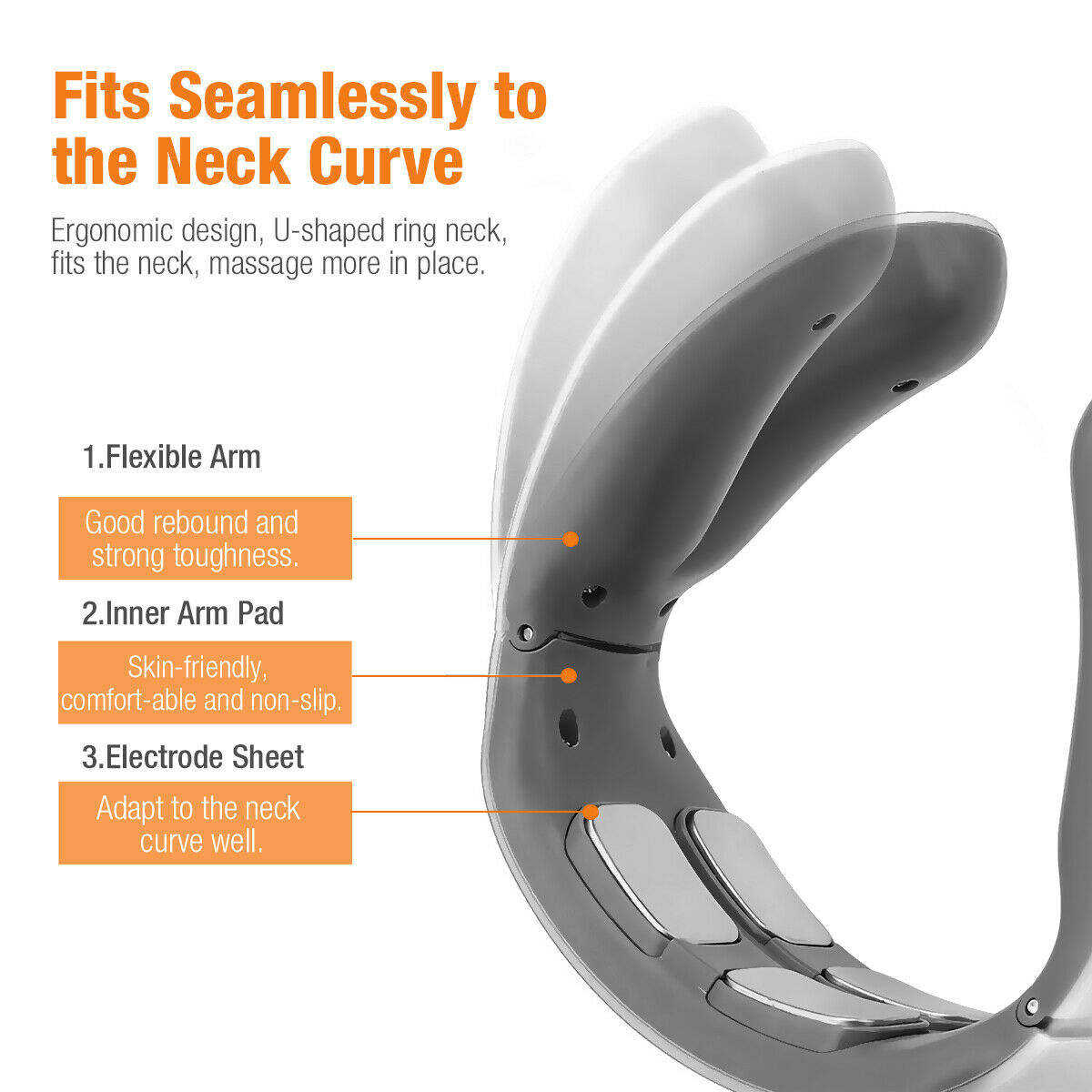 Four-Head Neck Massager with Heat Vibration Pulse Adjustable Intensity