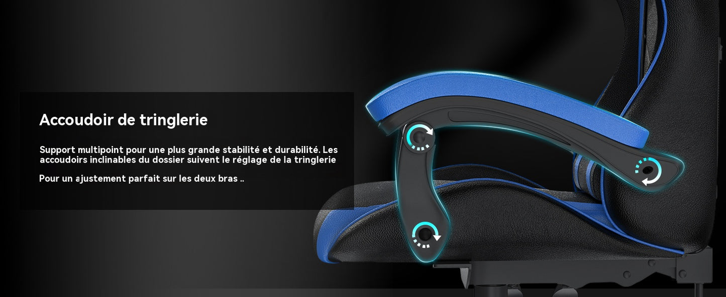 Ergonomic Racing Gaming Chair: Adjustable Height, Lumbar Support, PU Leather, Swivel