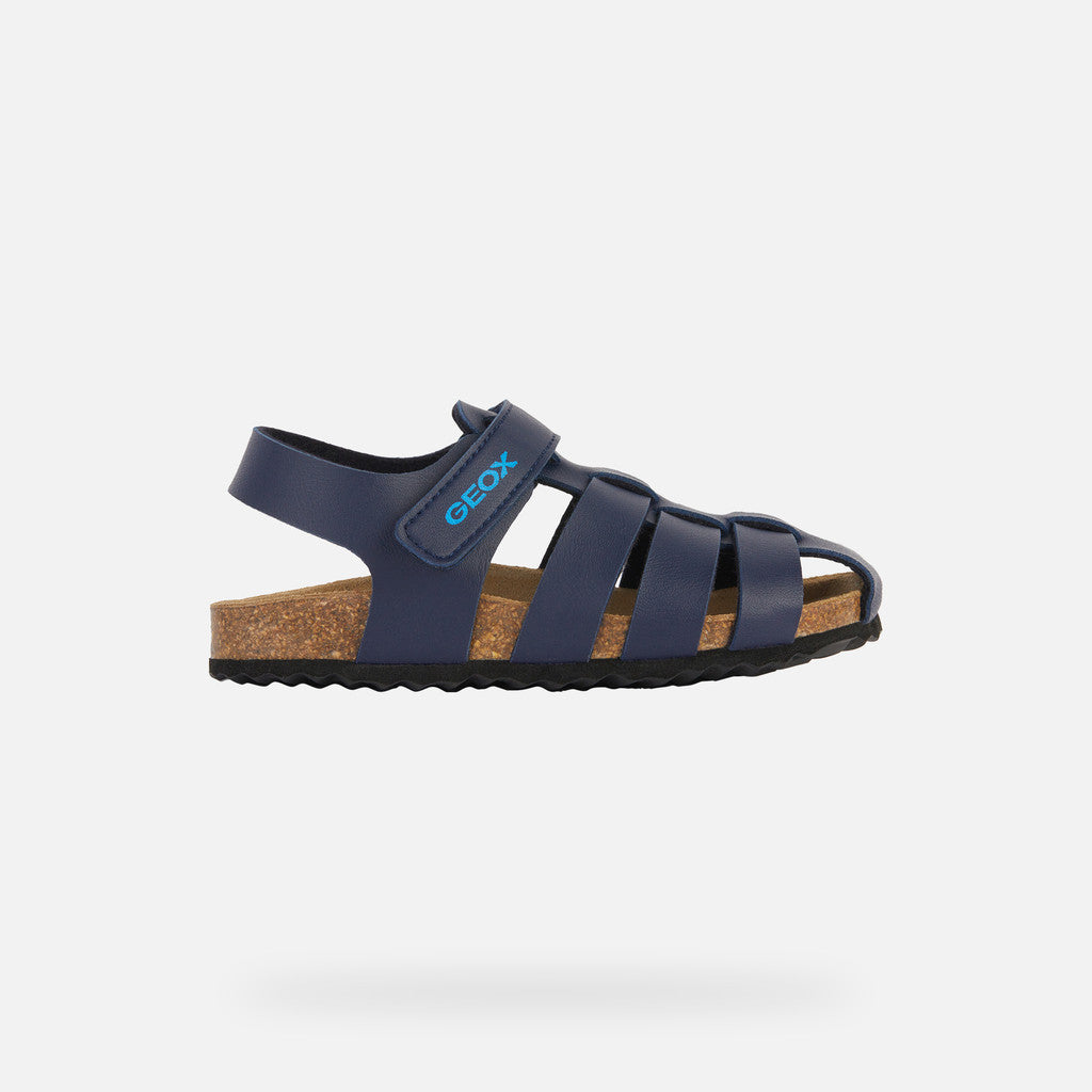 Geox Ghita Junior Boy's Navy Closed Toe Sandals: Breathable, Durable, Easy-Wear for Play