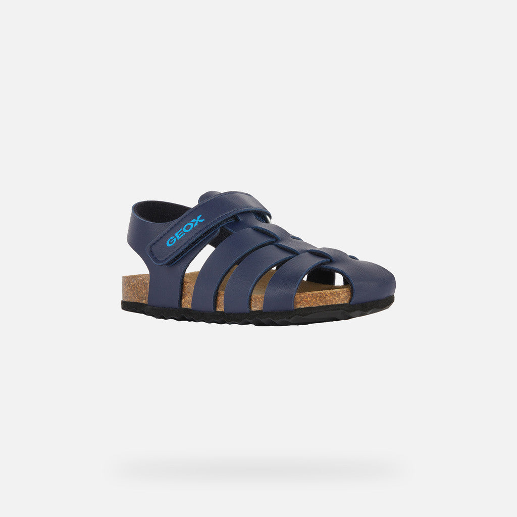 Geox Ghita Junior Boy's Navy Closed Toe Sandals: Breathable, Durable, Easy-Wear for Play