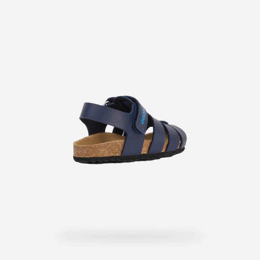 Geox Ghita Junior Boy's Navy Closed Toe Sandals: Breathable, Durable, Easy-Wear for Play