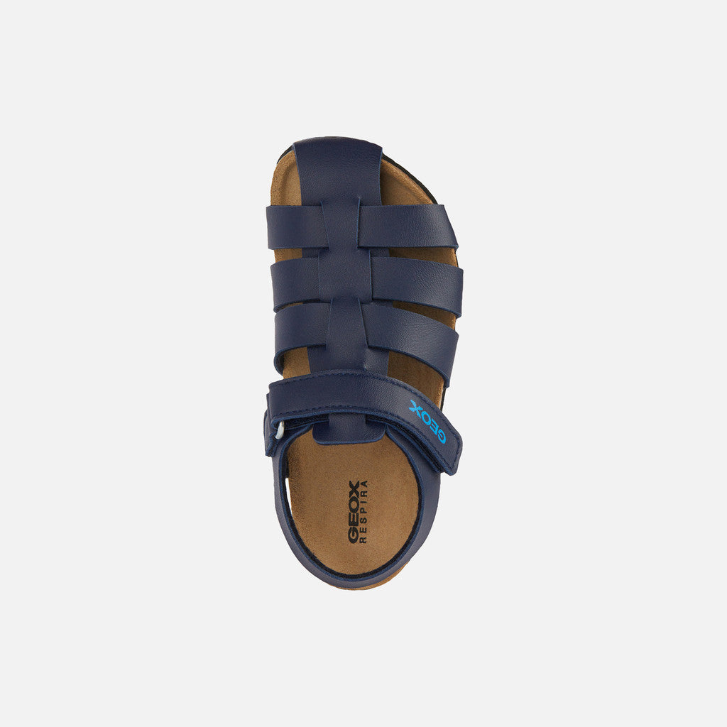 Geox Ghita Junior Boy's Navy Closed Toe Sandals: Breathable, Durable, Easy-Wear for Play