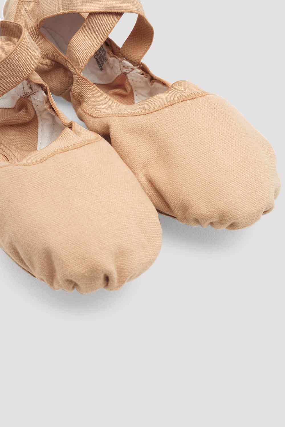 Professional Elastic Canvas Ballet Shoes Light Sand for Women