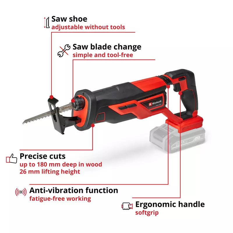 Einhell 18V Cordless Universal Saw with Power X-Change, 26mm Lift