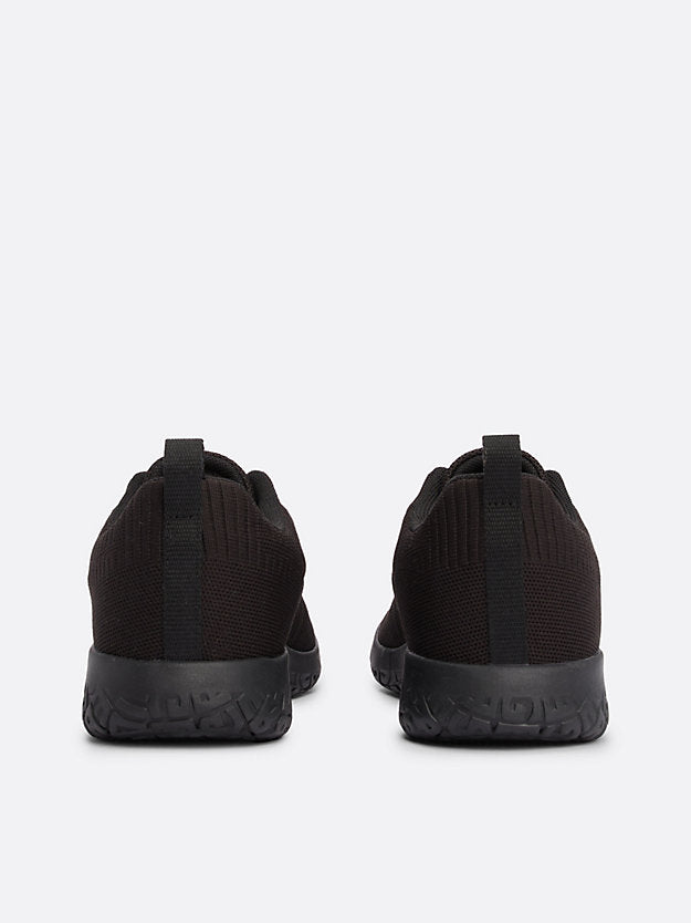 Tommy Hilfiger Men's Black Signature Knitted Trainers – Lightweight, Breathable, Eco-Conscious