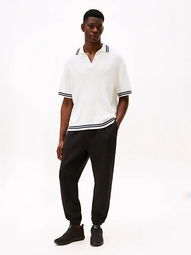 Tommy Hilfiger Men's Black Signature Knitted Trainers – Lightweight, Breathable, Eco-Conscious - Gomix Brands Outlet