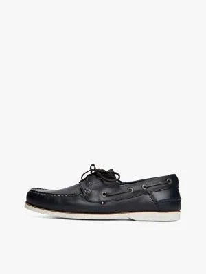 Tommy Hilfiger Men's Premium Leather Lace-Up Boat Shoes - Classic Nautical Style - Gomix Brands Outlet