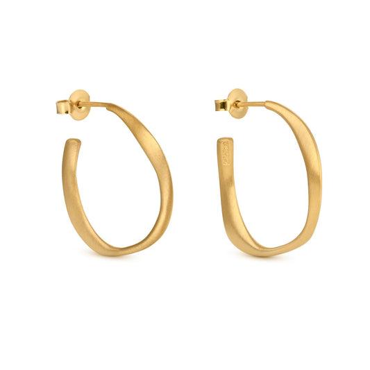 Joidart Gaudí Casa Milà Golden Medium Hoops: Handcrafted Artistic Hoop Earrings