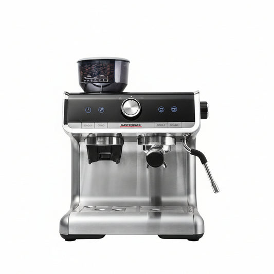 Gastroback Design Espresso Barista Pro: Integrated Grinder, 15 Bar Pump, Milk Frother