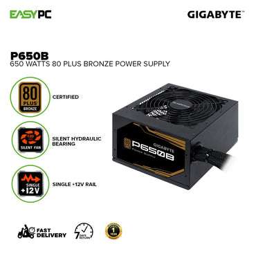 Gigabyte P650B 650W 80 Plus Bronze Silent HYB Power Supply