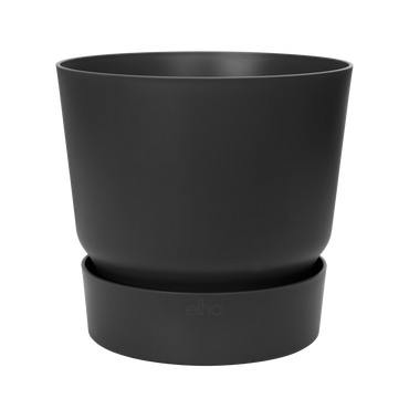Elho Greenville Round 18cm Living Black Recycled Plastic Self-Watering Planter Pot