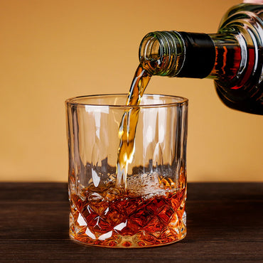 Premium Retro Lead-Free Engraved Whiskey Glass - Old Fashioned Scotch Tumbler