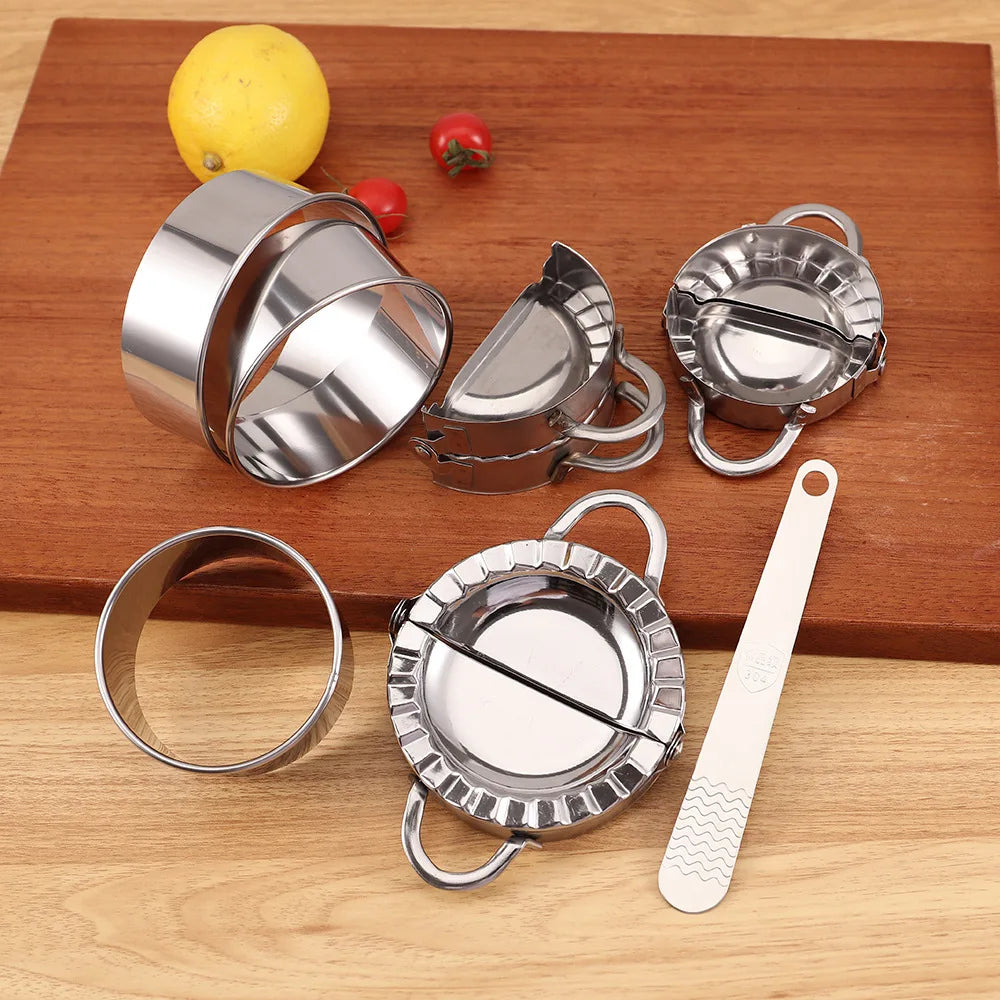 Stainless Steel Dumpling Maker Set Three-Size Manual Press