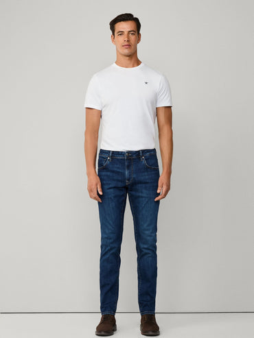 Hackett Men's Slim Fit Blue Powerflex Vintage Wash Denim Jeans