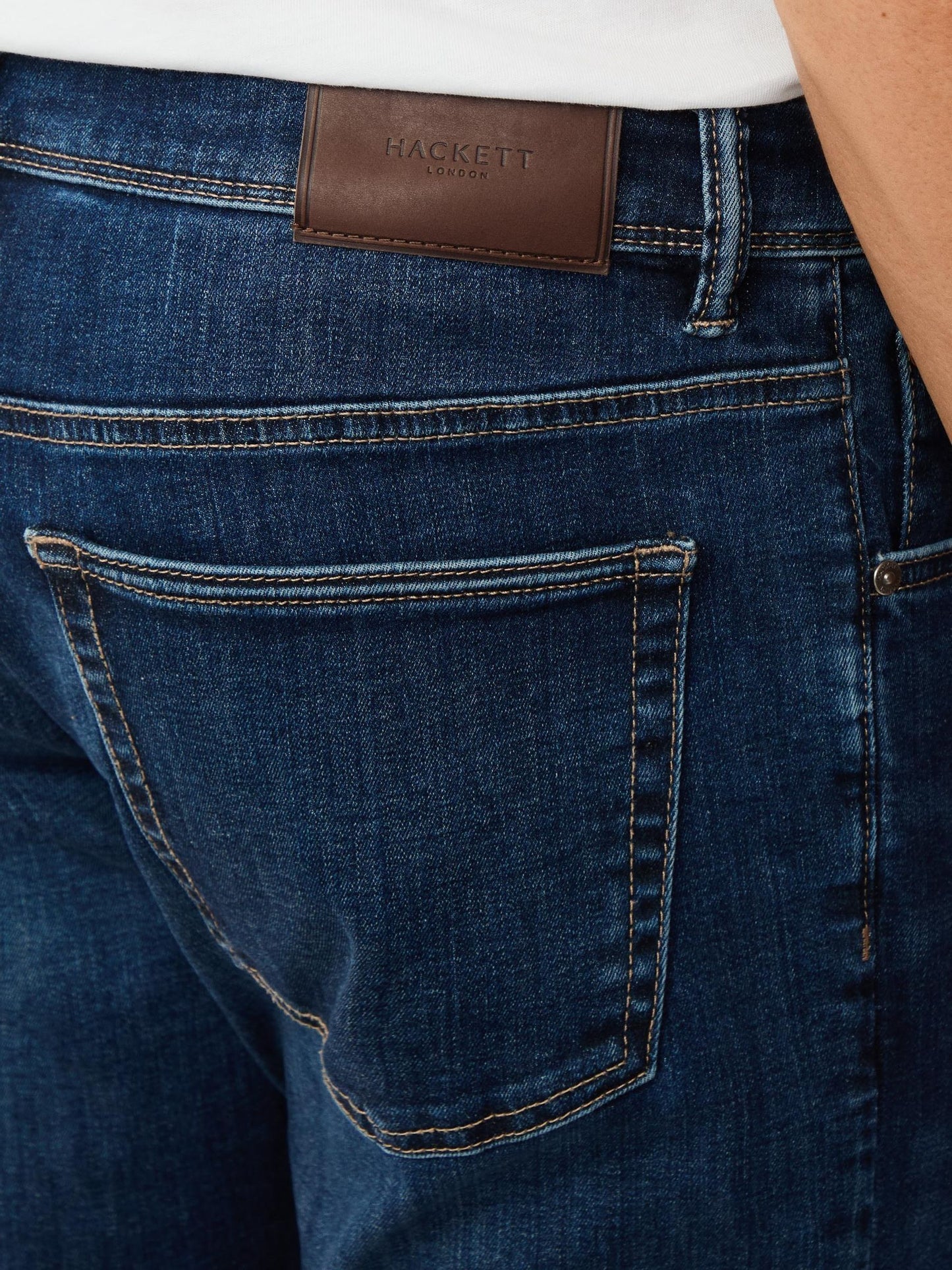 Hackett Men's Slim Fit Blue Powerflex Vintage Wash Denim Jeans