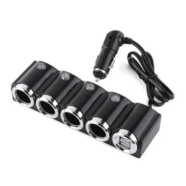 4-Port USB Car Charger with 12V Cigarette Lighter Splitter