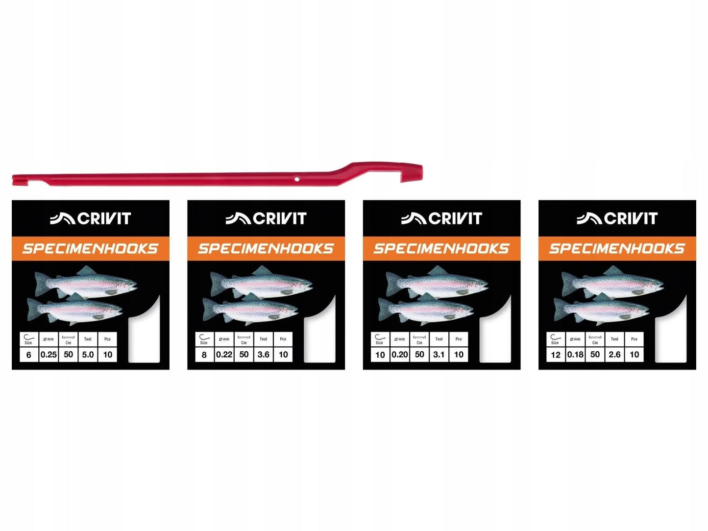 Crivit Trout Hook Leader Set 81-Piece Sizes 2/4/6/8 64383006