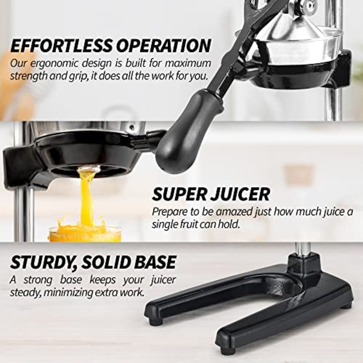 Heavy-Duty Cast Iron Manual Juice Press with Large Bowl