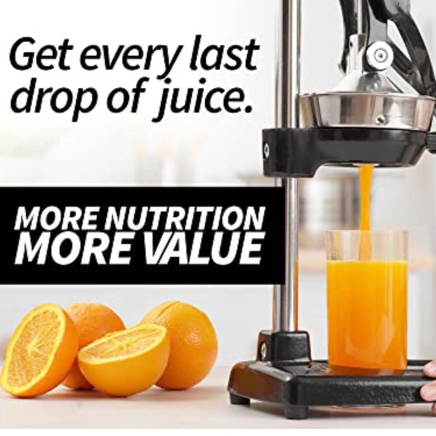 Heavy-Duty Cast Iron Manual Juice Press with Large Bowl