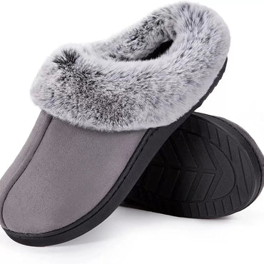 HomeTop Women's Microsuede Faux Fur Memory Foam Slippers. - Gomix Brands Outlet