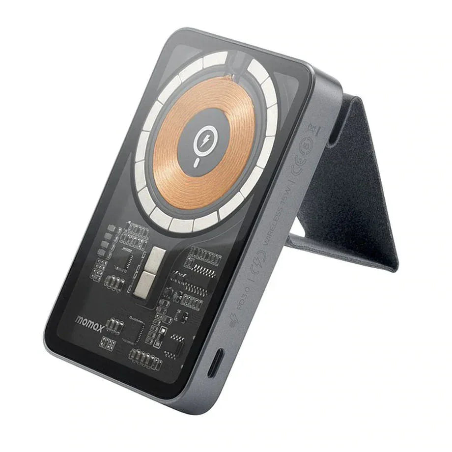 Momax Q.Mag Power 8 5000mAh Magnetic Wireless Charging Battery Pack, Grey - Gomix Brands Outlet