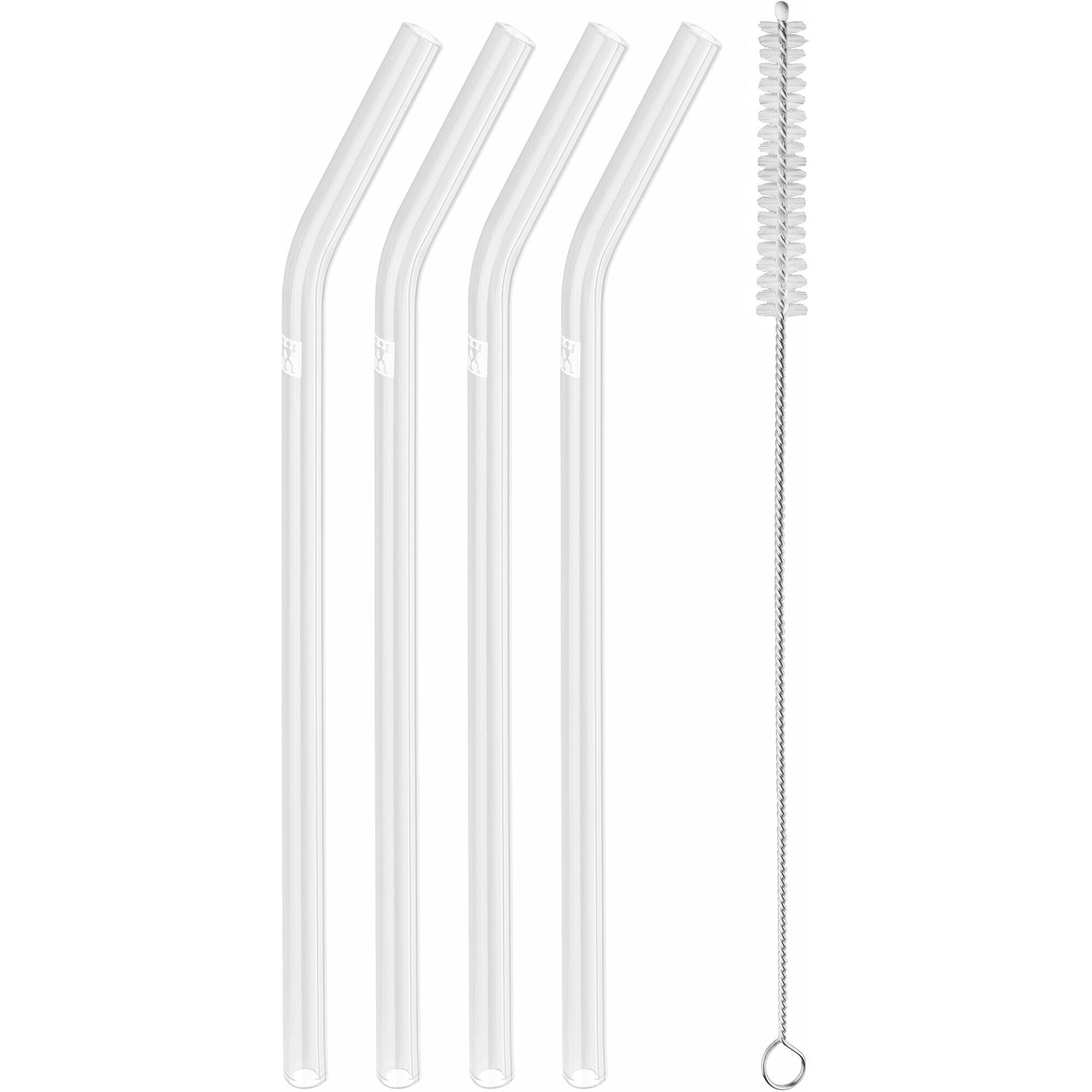 Zwilling Sorrento Curved Glass Straw Set with Cleaning Brush