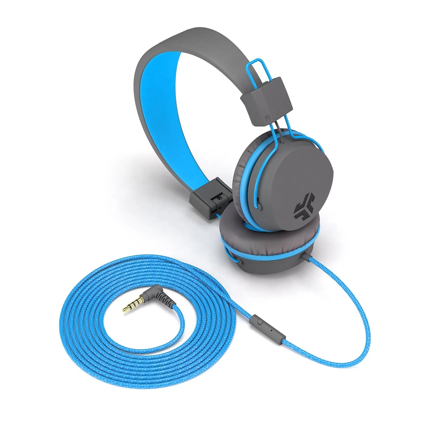 JBuddies Studio On-Ear Kids Wired Headphones Graphite Blue Volume Safe - Gomix Brands Outlet