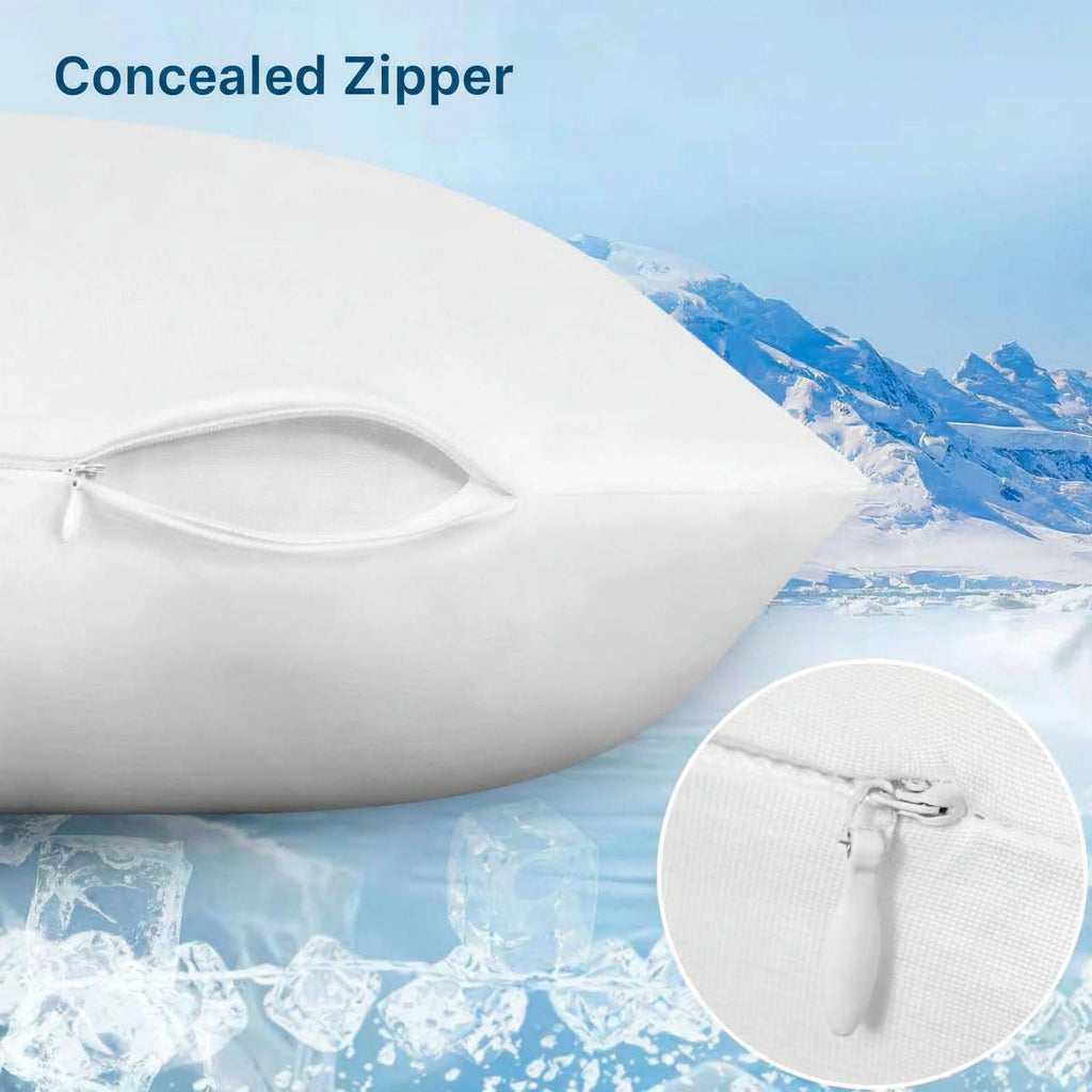 Cooling Pillowcase Set of 2 with Breathable Fiber