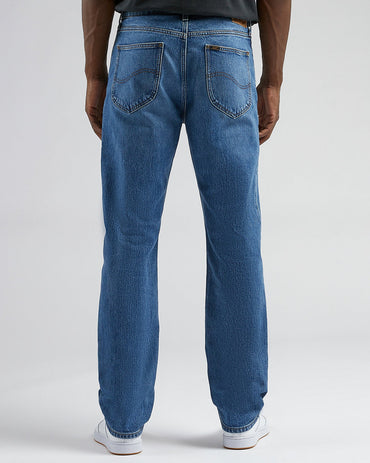 Lee West Relaxed Straight Men's Blue Denim Jeans – Sustainable Comfort