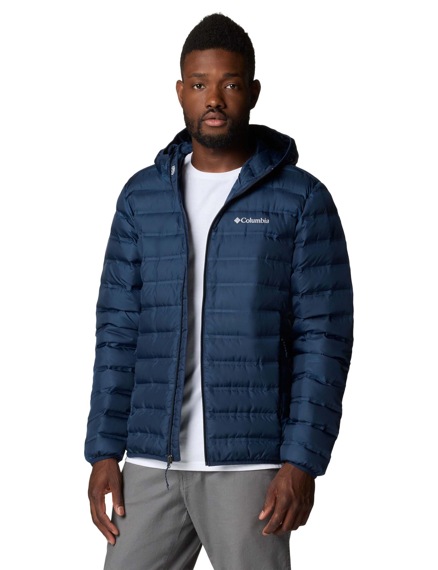 Columbia Men's Lake 22 II Hooded Puffer Jacket: Warm, Water-Resistant, Navy