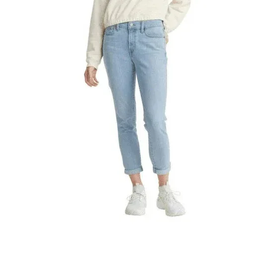 Levi's Women's Boyfriend Mid-Rise Cropped Light Blue Jeans - Gomix Brands Outlet