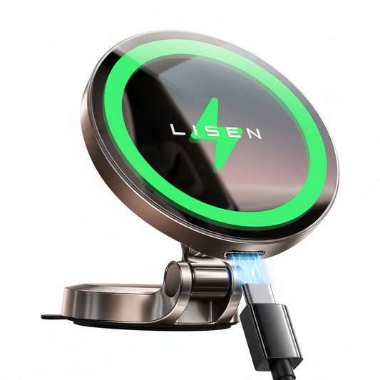 Lisen 15W Fast Charging MagSafe Car Mount Charger for iPhone 15 Pro Max