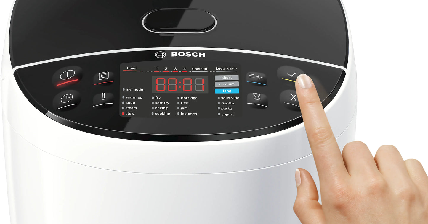 Bosch MUC11W12 Multicooker 5L Capacity 48 Preset Programs Non-Stick Bowl