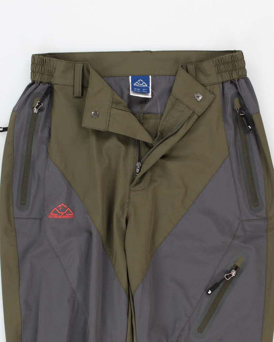 Vintage Green AND BLACK Waterproof Hiking Trousers for Men - Gomix Brands Outlet