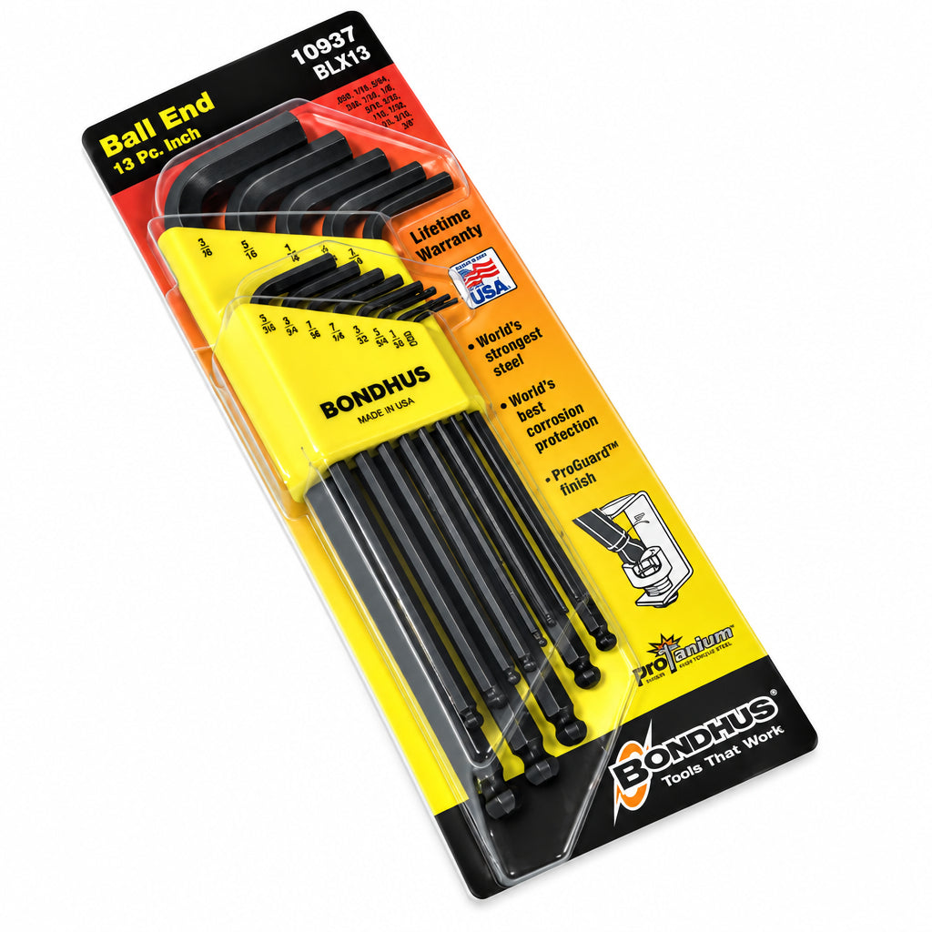 Bondhus BLX13 Long Ball End L-Wrench Set Imperial 10937 .050-3/8”