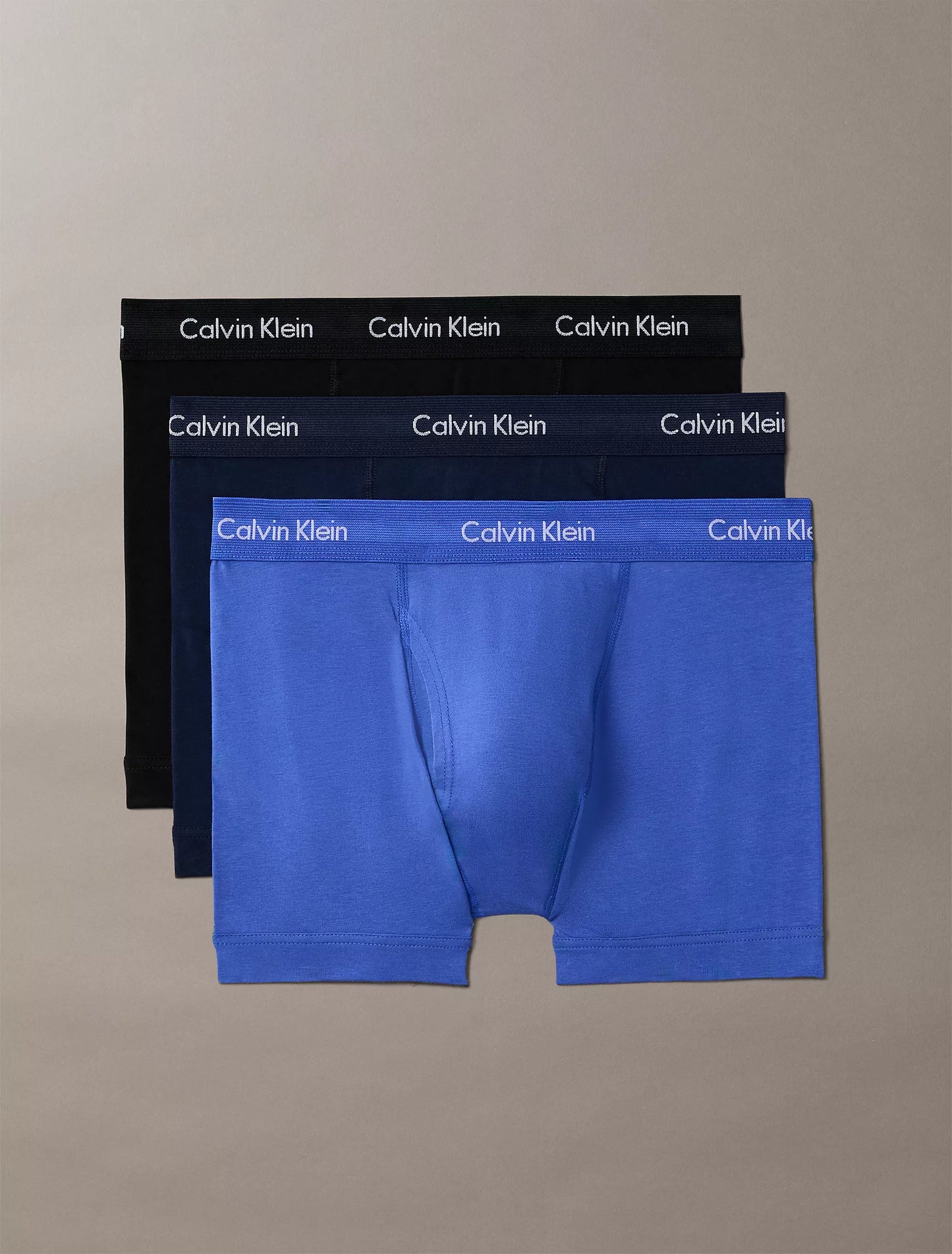 Men's Calvin Klein Cotton Stretch Trunks 3-Pack: Soft, Supportive, Wicking Comfort