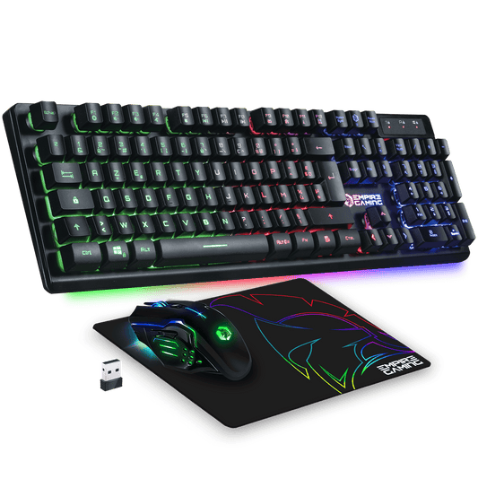 EMPIRE GAMING ARMOR RF800 Wireless RGB Gaming Keyboard Mouse Pad Bundle