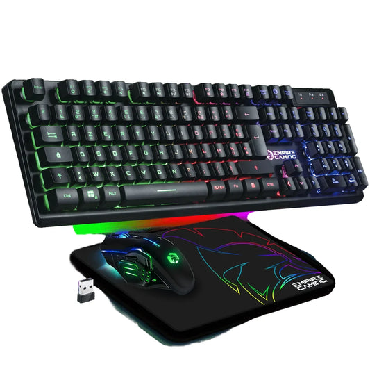 EMPIRE GAMING ARMOR RF800 Wireless RGB Gaming Keyboard Mouse Pad Bundle - Gomix Brands Outlet