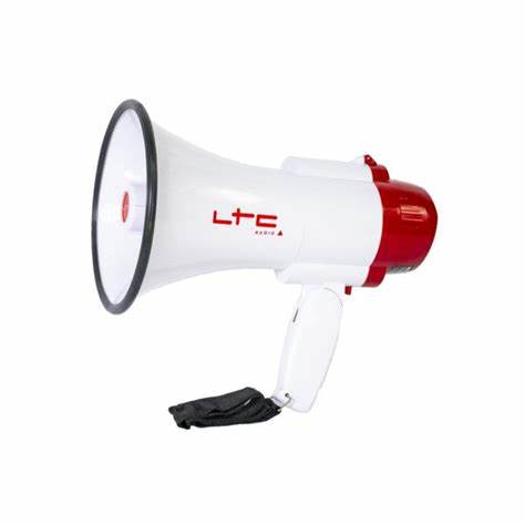 LTC MEGA20W Rechargeable Megaphone: Portable 20W Bullhorn with 820ft Range