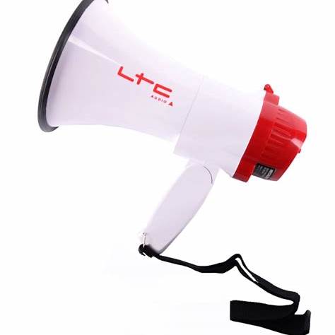 LTC MEGA20W Rechargeable Megaphone: Portable 20W Bullhorn with 820ft Range