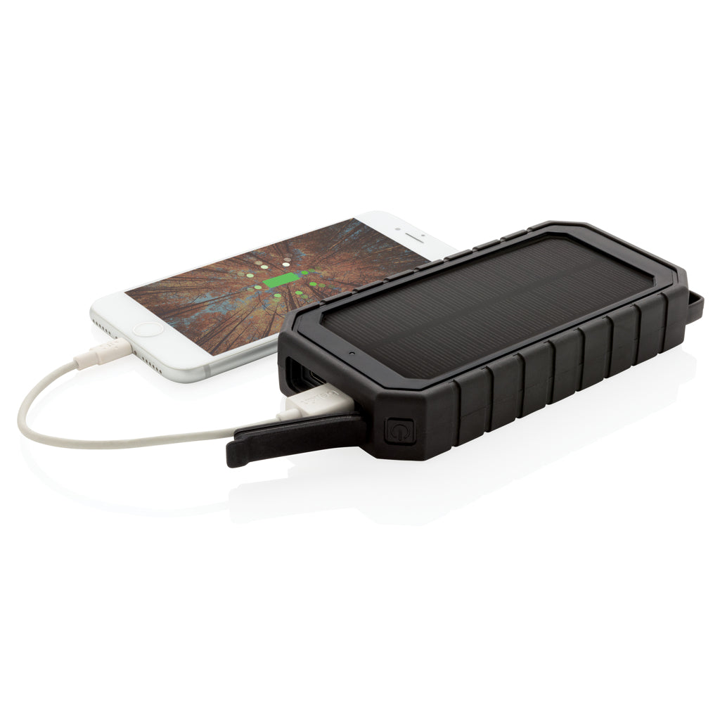 Portable 10,000mAh Solar Power Bank with 10W Wireless Charging & Flashlight