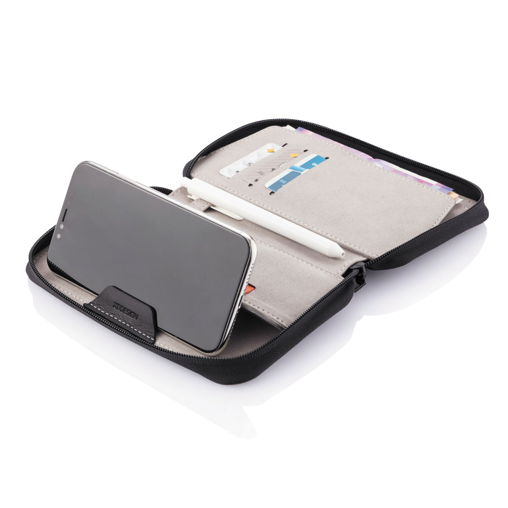 Slim RFID-Blocking Black Passport Holder with Magnet Closure