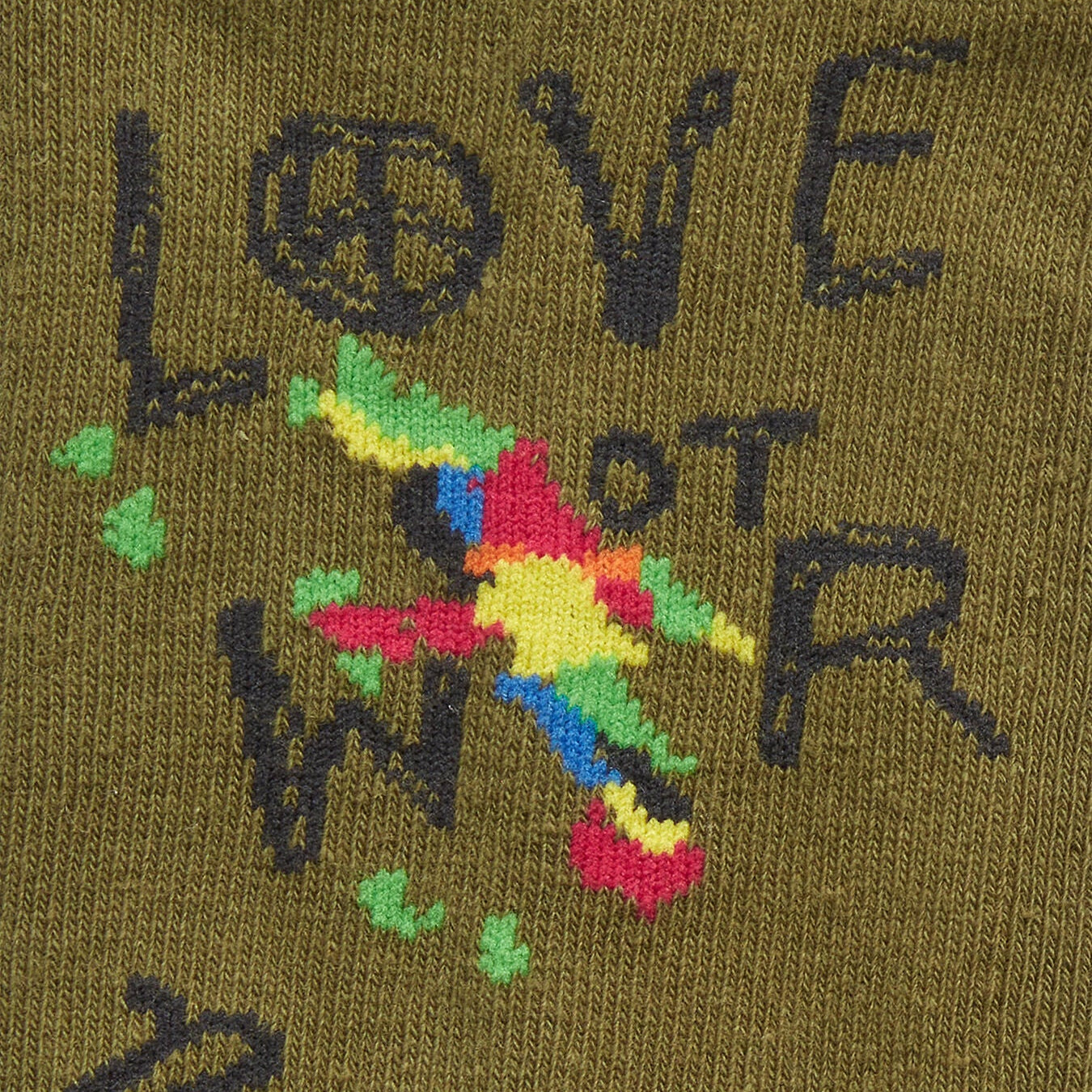 Polo Ralph Lauren Peace & Love Embroidered Green Crew Socks - Stylish Everyday Comfort