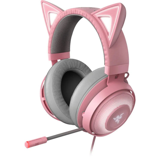 Razer Kraken Kitty Chroma USB Gaming Headset Pink with RGB Cat Ears - Gomix Brands Outlet