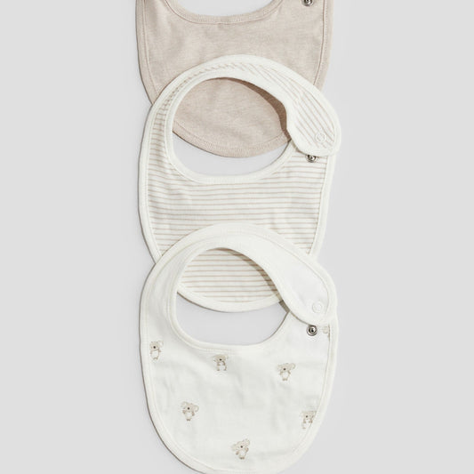 Soft Cotton Knit Baby Bibs 3-Pack with Adjustable Snap Closure for Infants